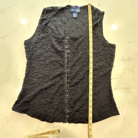 Venezia Jeans Size 14/16 Black Lace Sleeveless Corset Tank Top - Goth Plus Size - Picture 6 of 7